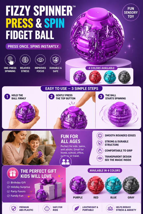 Fizzy Spinner™ Magic Press Spinner Ball
