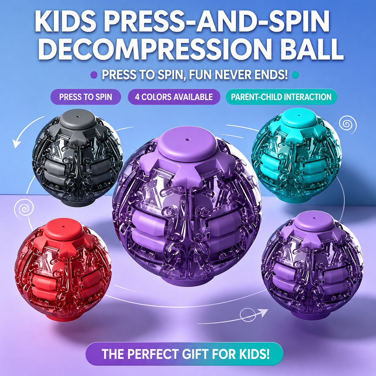 Fizzy Spinner™ Magic Light Press Spinner Ball